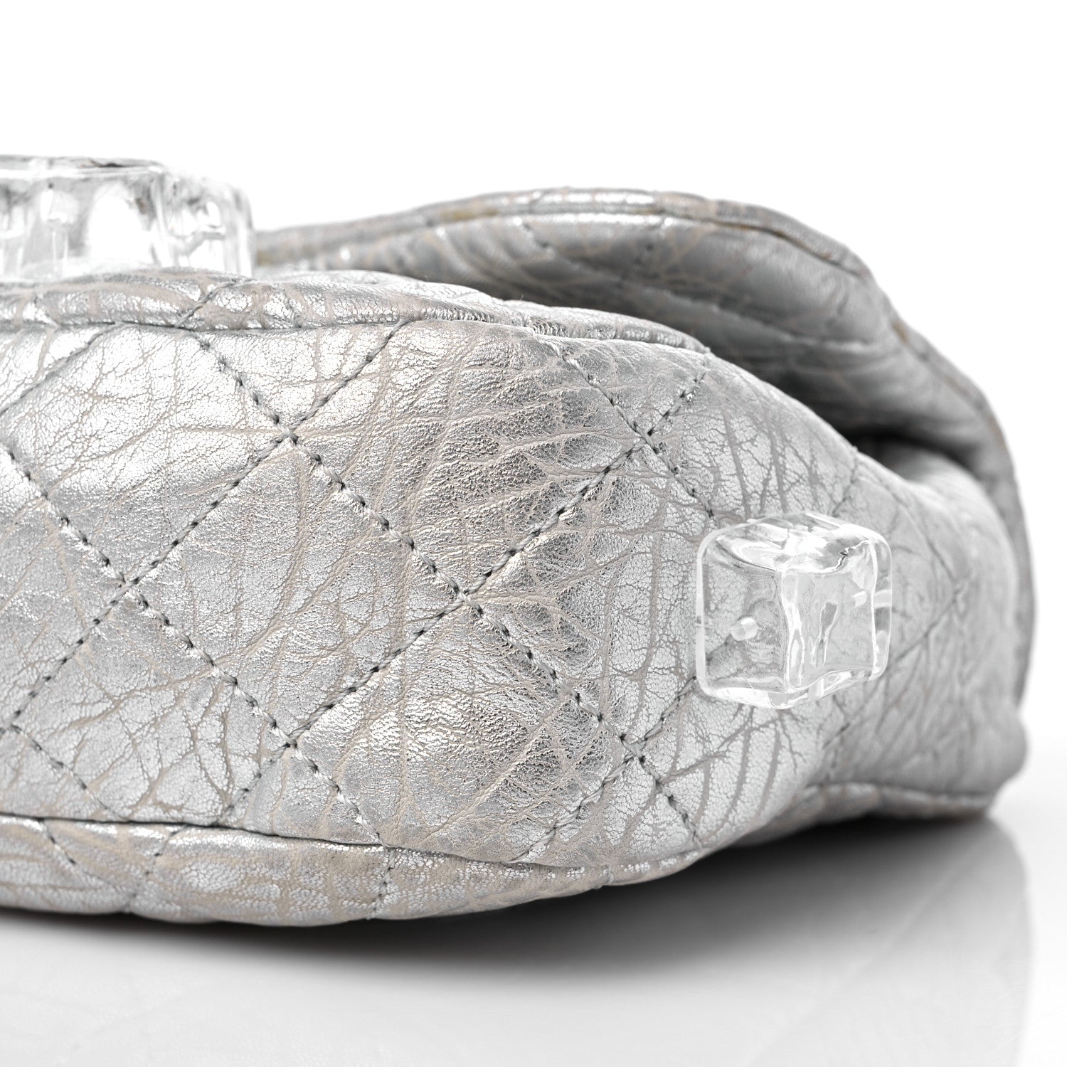 Chanel Calfskin Ice Cube On the Rocks Medium Flap Silver 9 of 15