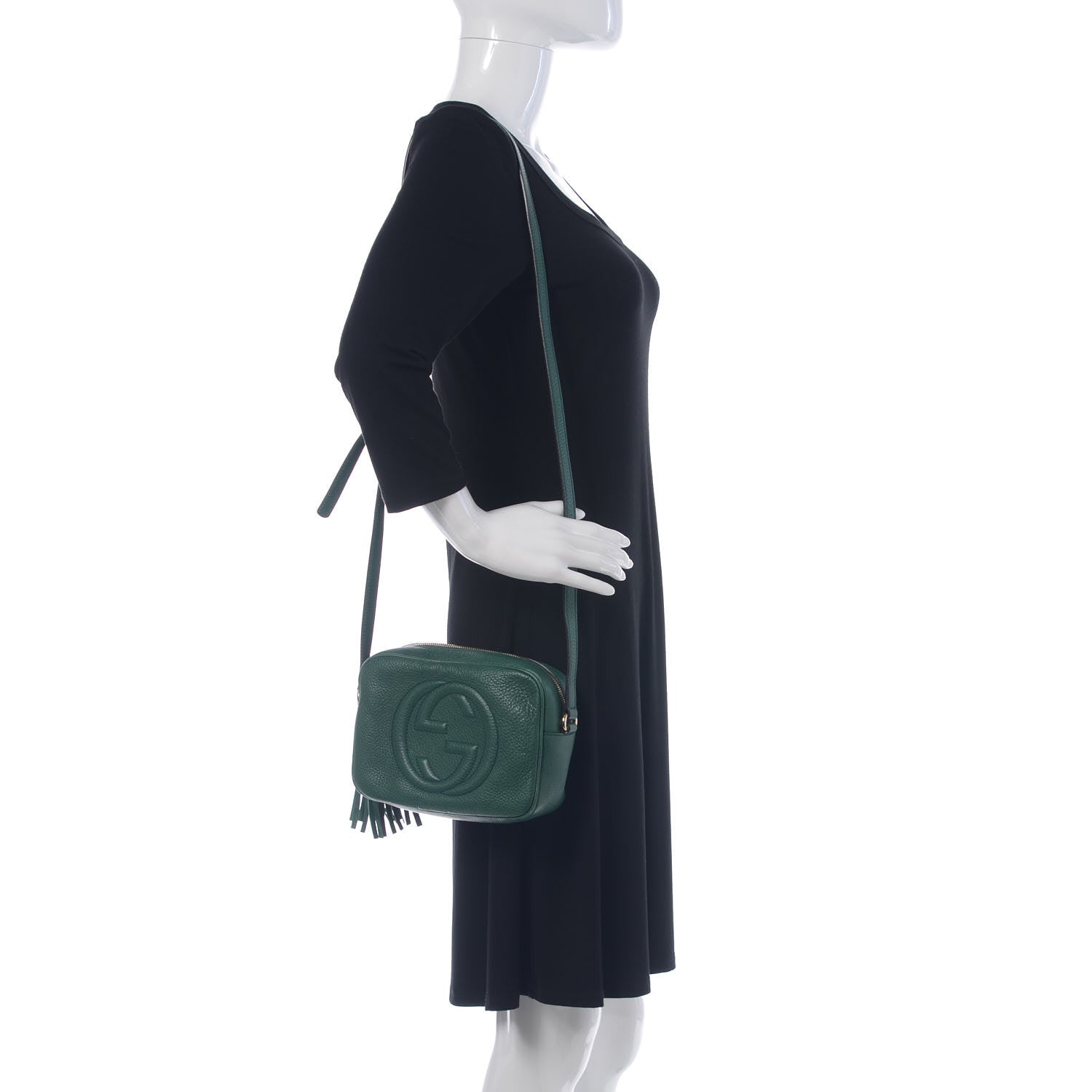 Gucci Pebbled Calfskin Small Soho Disco Bag Emerald Green 2 of 10