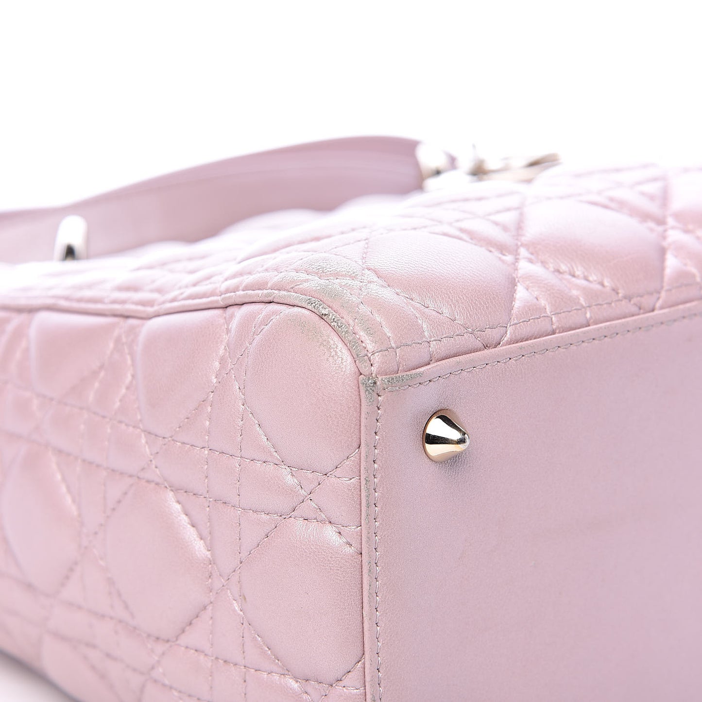 Pearly Lambskin Cannage Medium Lady Dior Lotus