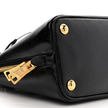 Prada Saffiano Vernice Lux Small Promenade Tote Black 9 of 10