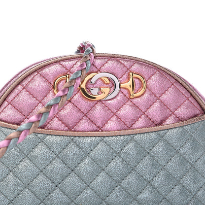 Gucci Laminated Nappa Trapuntata Mini Zumi Dome Shoulder Bag Rosa Lago Rame 8 of 11