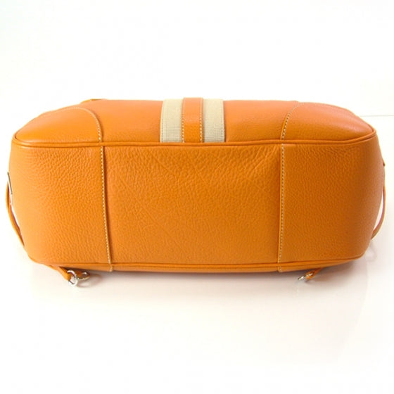 Prada Vitello Daino Lizard Flap Large Tote Orange 5 of 11