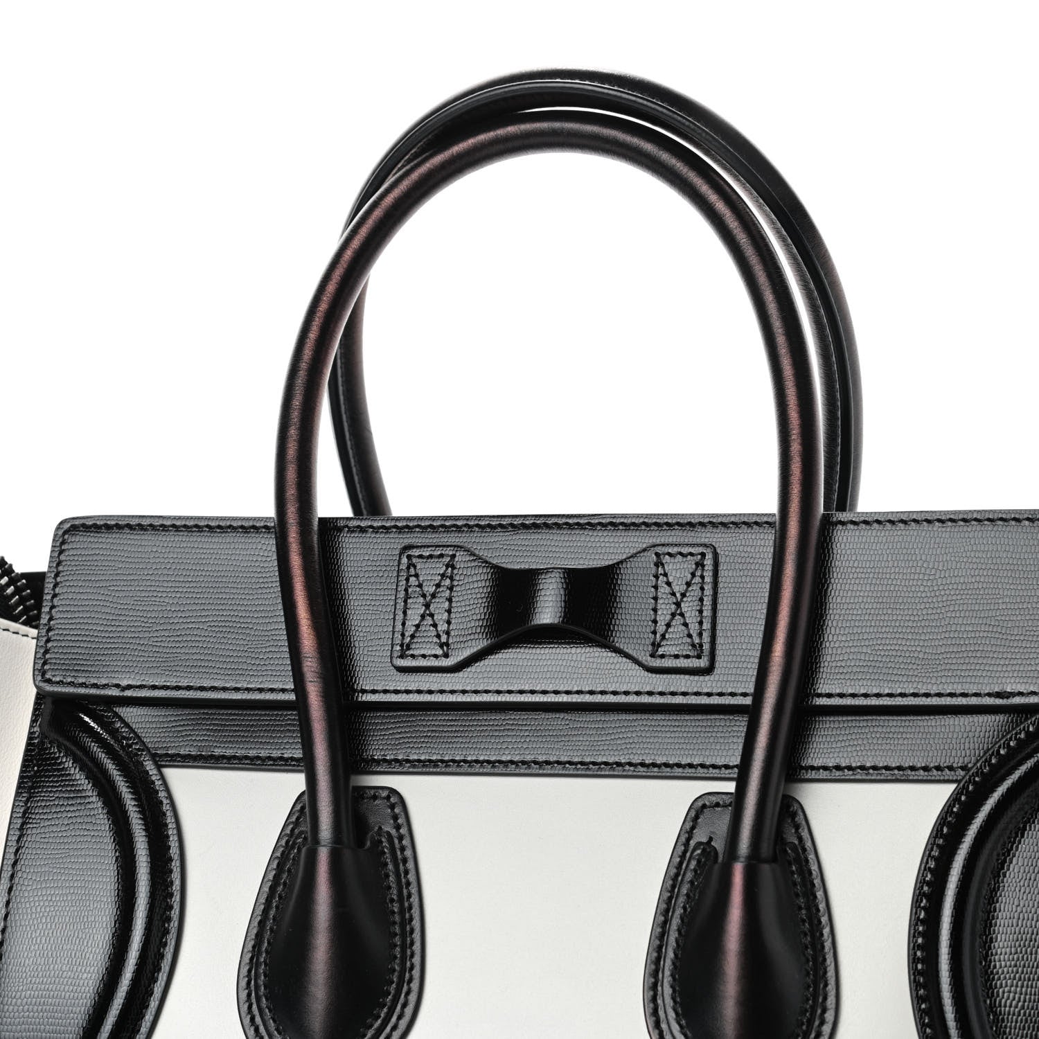 Celine Sleek Calfskin Micro Bi-Color Luggage Black White 6 of 6