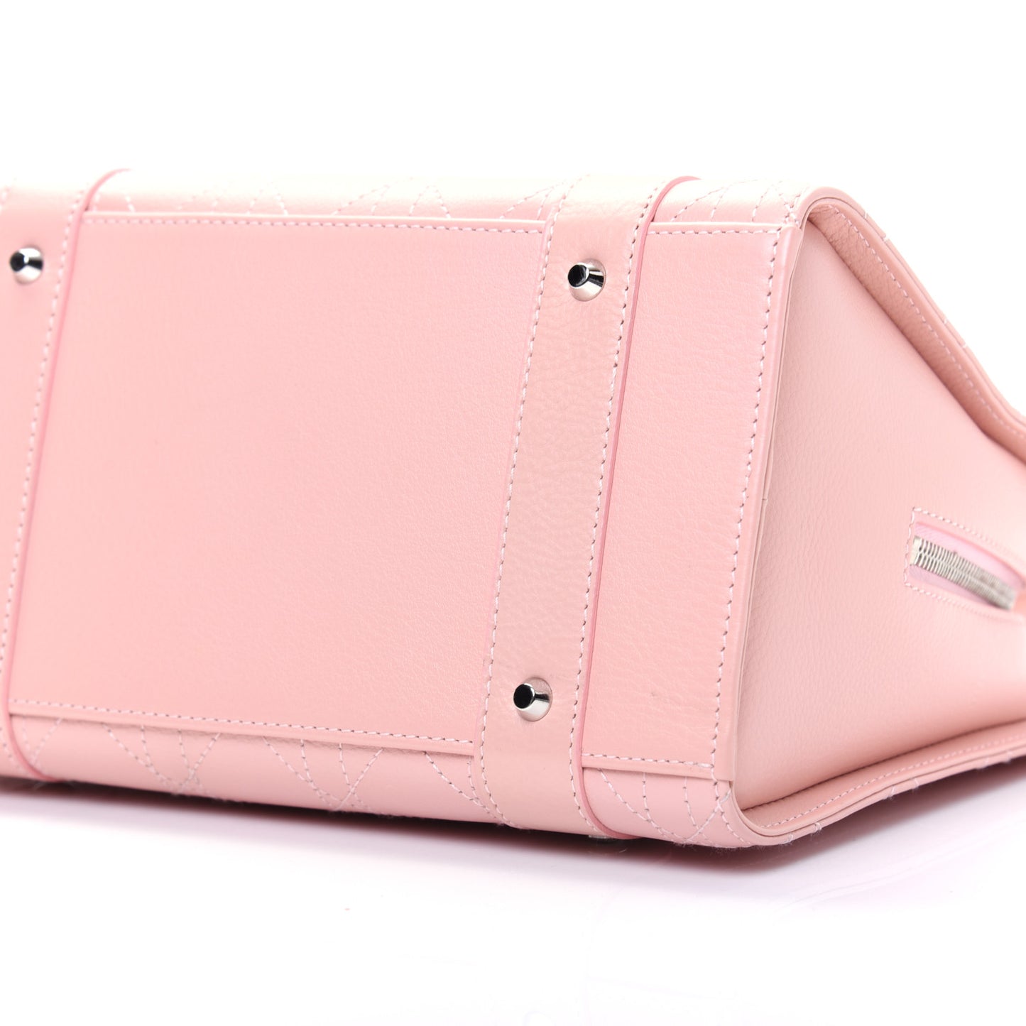 Calfskin Cannage Stitched Small Lady Dior Rose Clair