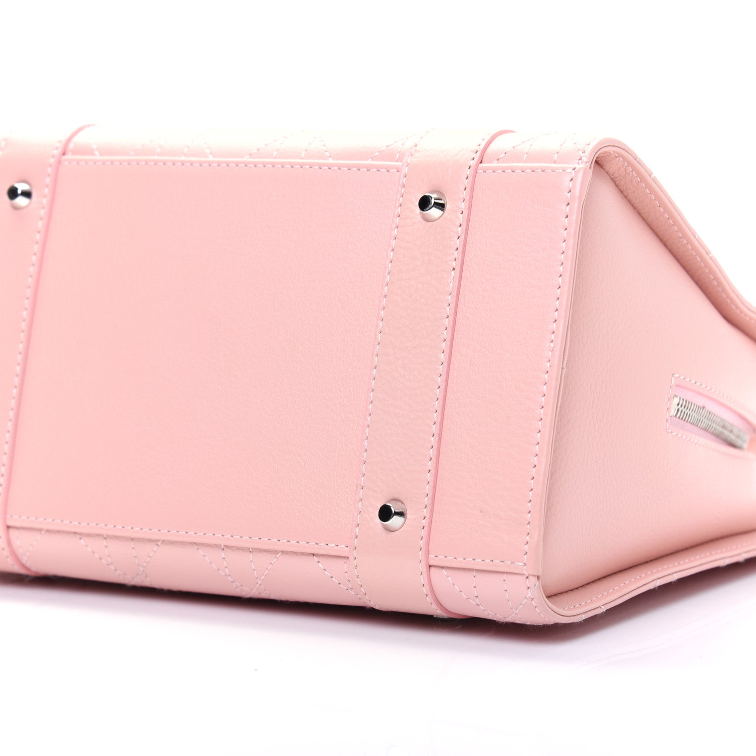 Christian Dior Calfskin Cannage Stitched Small Lady Dior Rose Clair 7 of 13