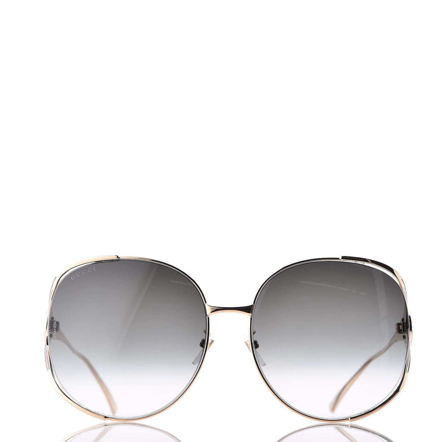 Metal Oversized Round Frame GG0225S Sunglasses Gold