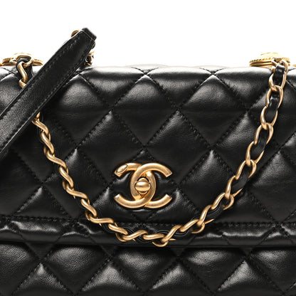 Chanel Shiny Lambskin Flap Clutch With Chain Black 8 of 10