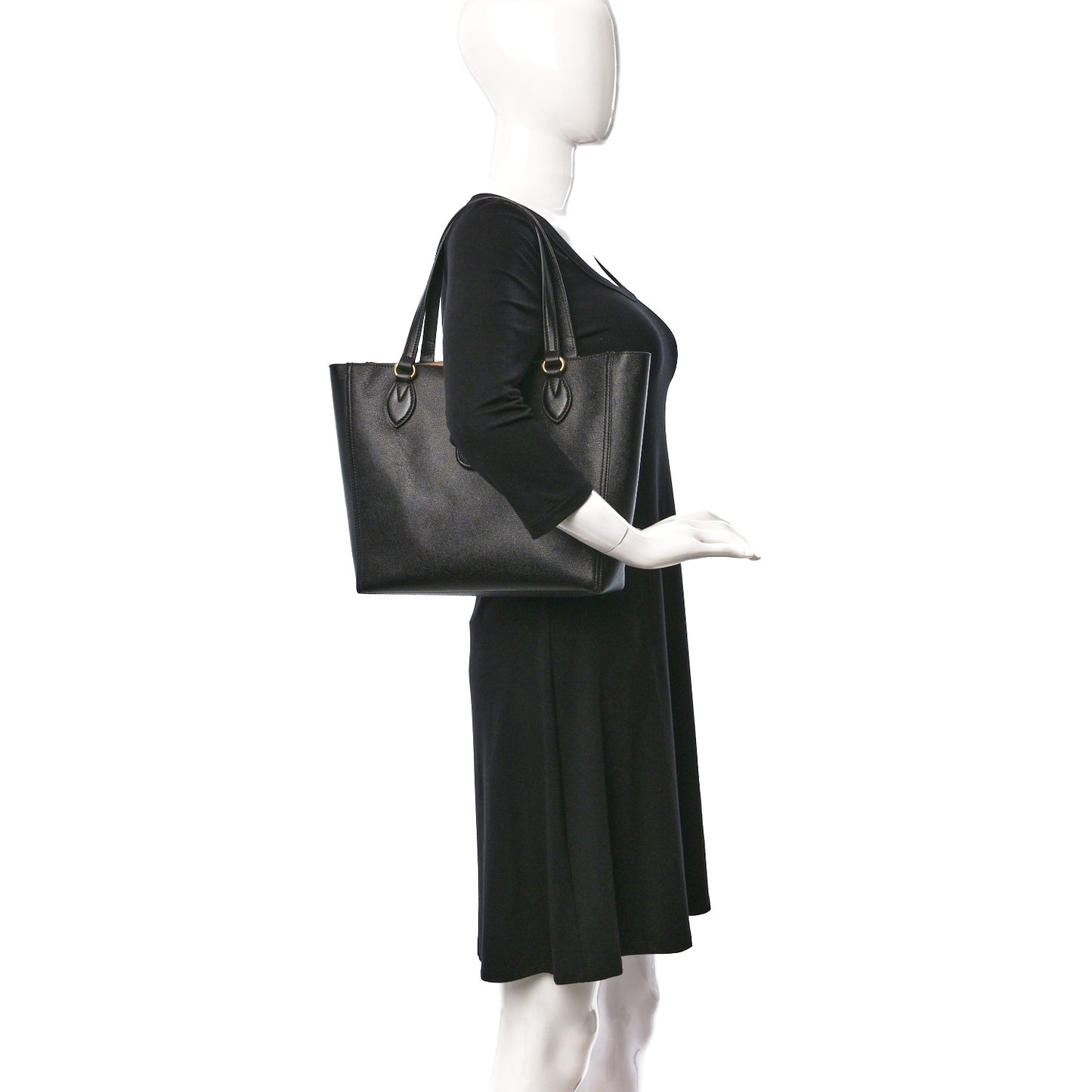 New Sakai Calfskin Lux Small Dahlia Tote Black