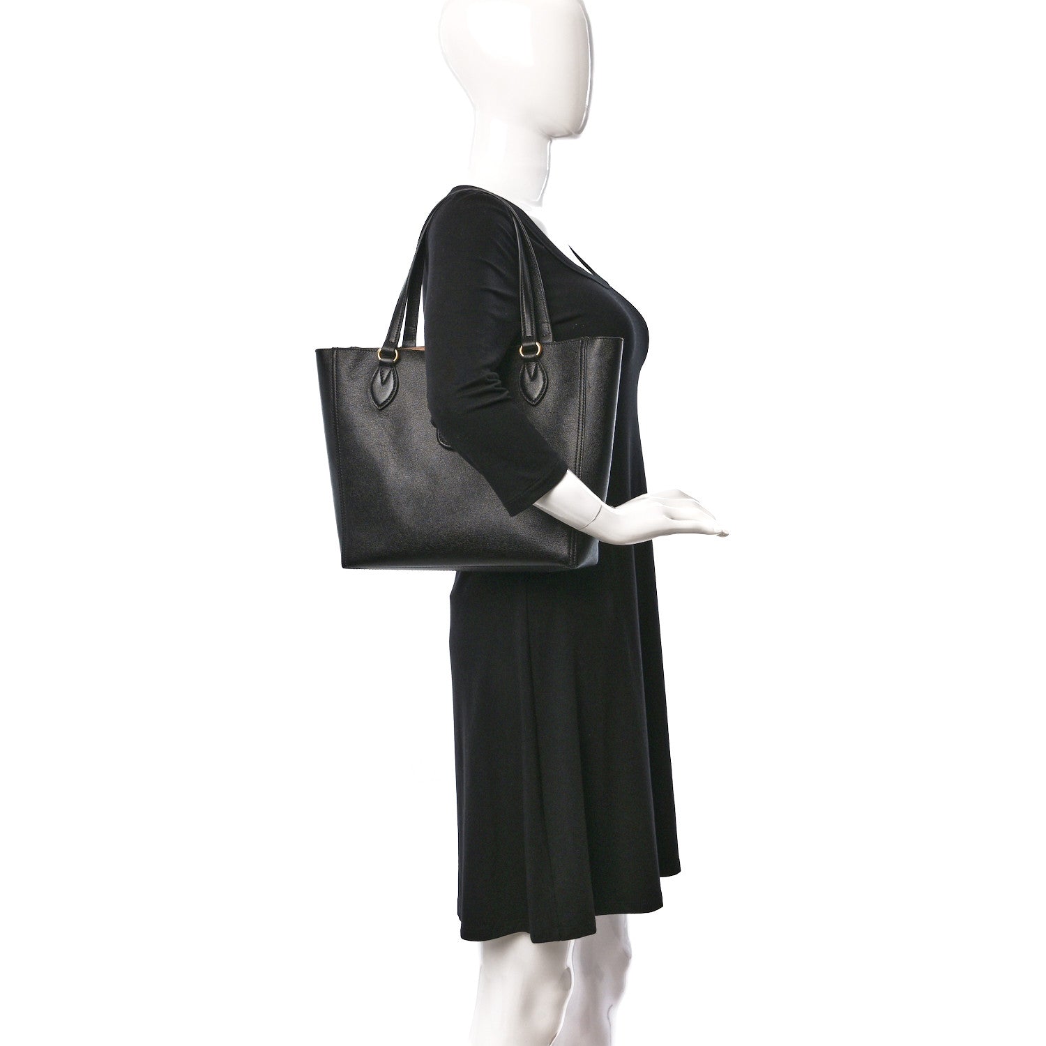 Gucci New Sakai Calfskin Lux Small Dahlia Tote Black 2 of 12