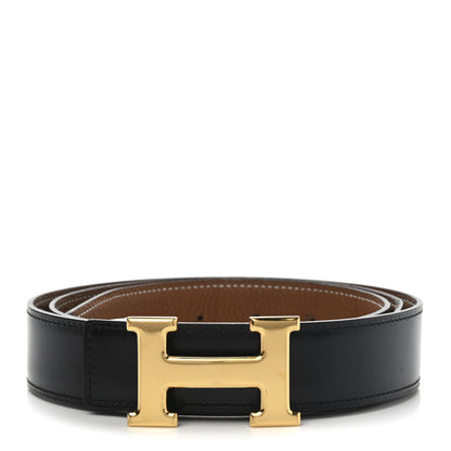 Hermes Box Togo 32mm H Belt Black Gold 3 of 18