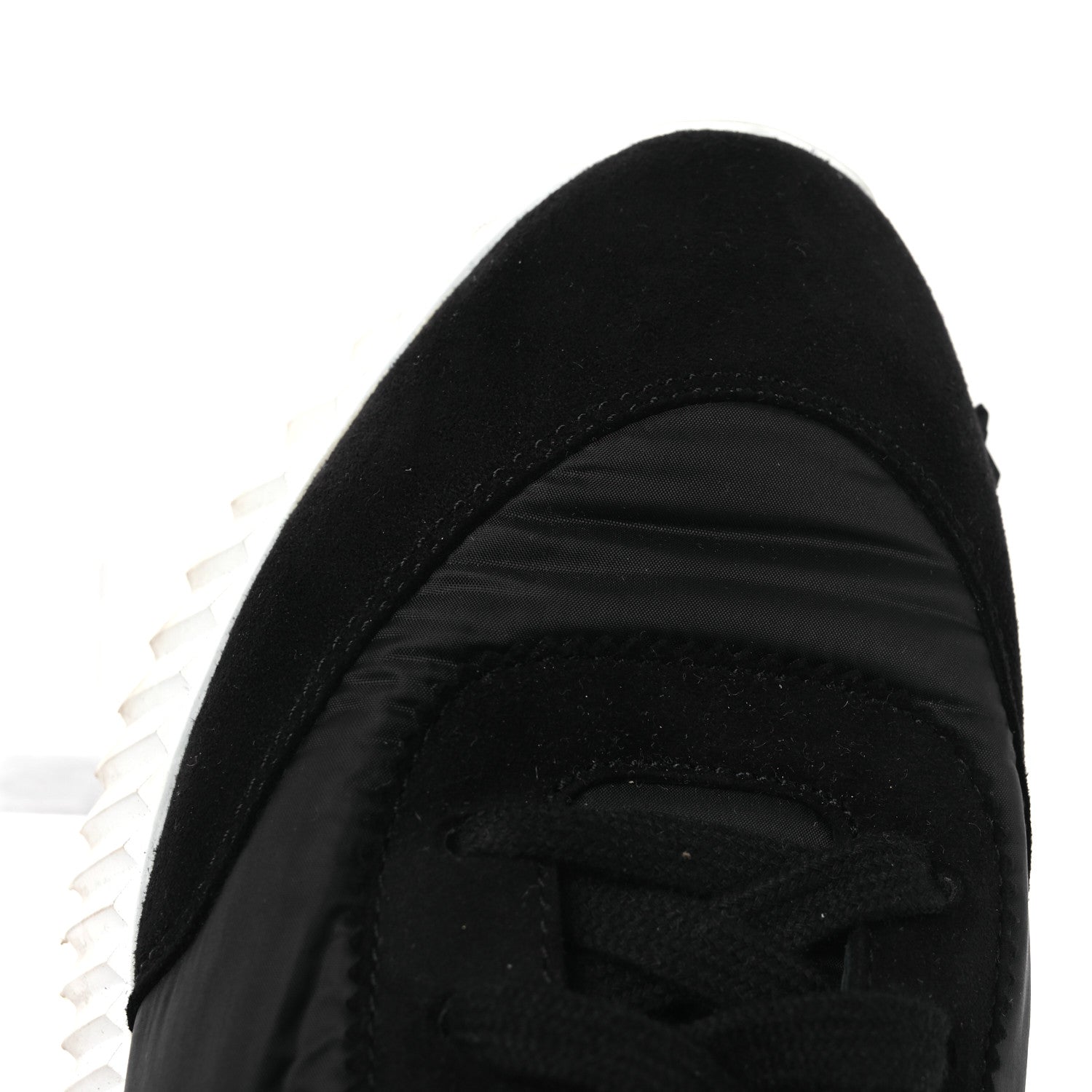 Hermes Air Mesh Suede Goatskin Bouncing Sneakers 37.5 Black Orange 12 of 13