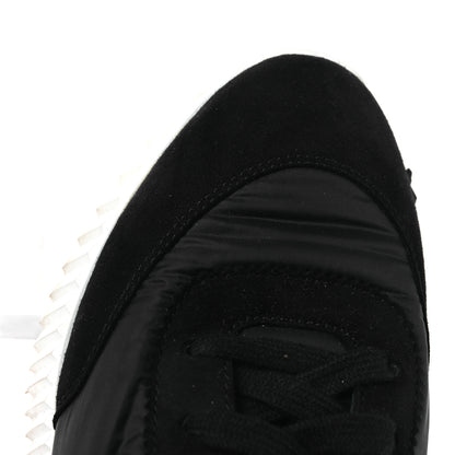 Hermes Air Mesh Suede Goatskin Bouncing Sneakers 37.5 Black Orange 12 of 13