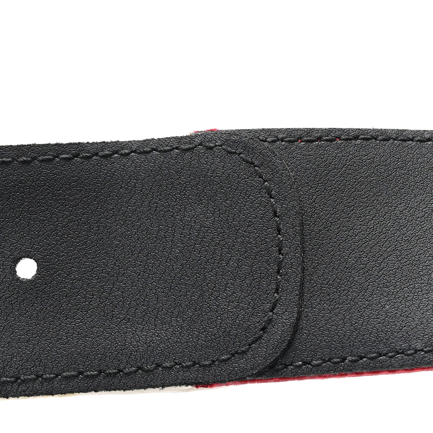 X ADIDAS Crystal Vintage Monogram Textured Dollar Calfskin Double G 40mm Belt 75 30 Hibiscus Red Off White Black