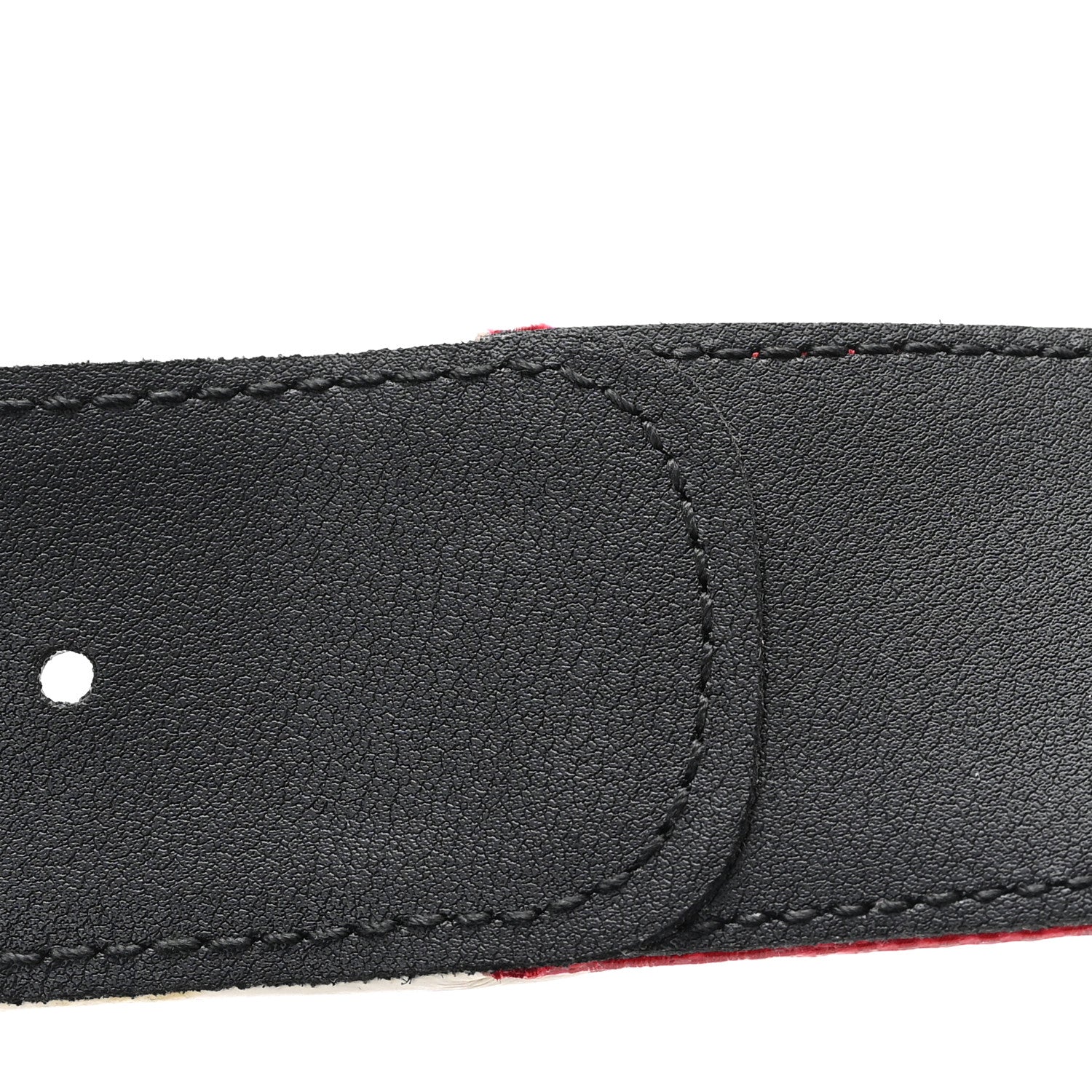 Gucci X ADIDAS Crystal Vintage Monogram Textured Dollar Calfskin Double G 40mm Belt 75 30 Hibiscus Red Off White Black 6 of 6