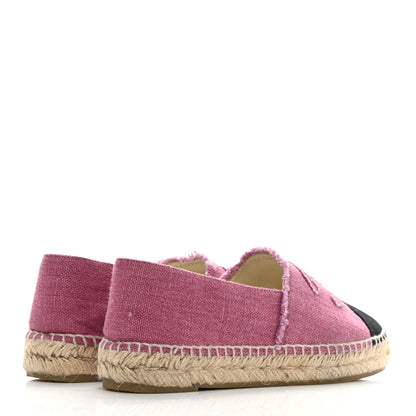 Chanel Linen CC Espadrilles 39 Pink Black 4 of 16