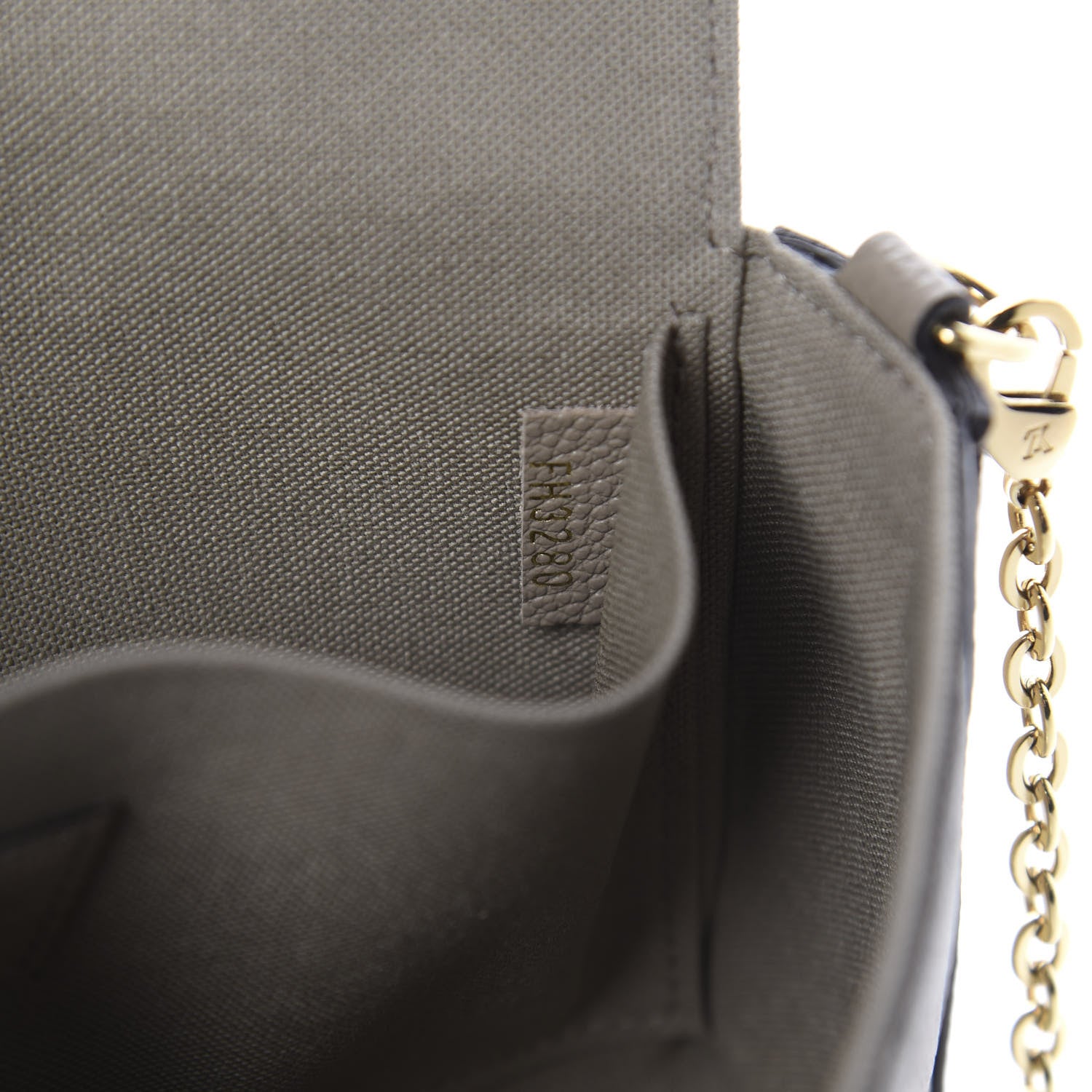 Louis Vuitton Empreinte Pochette Felicie Chain Wallet Tourterelle 9 of 10