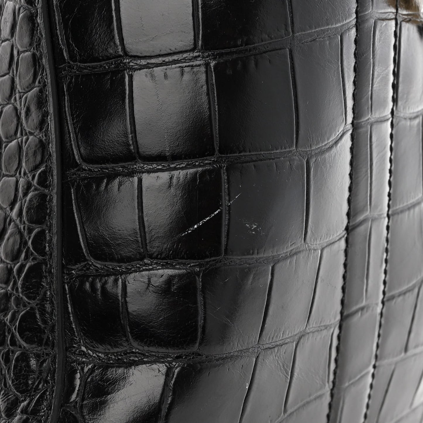 Calfskin Crocodile Embossed Large Antigona Black