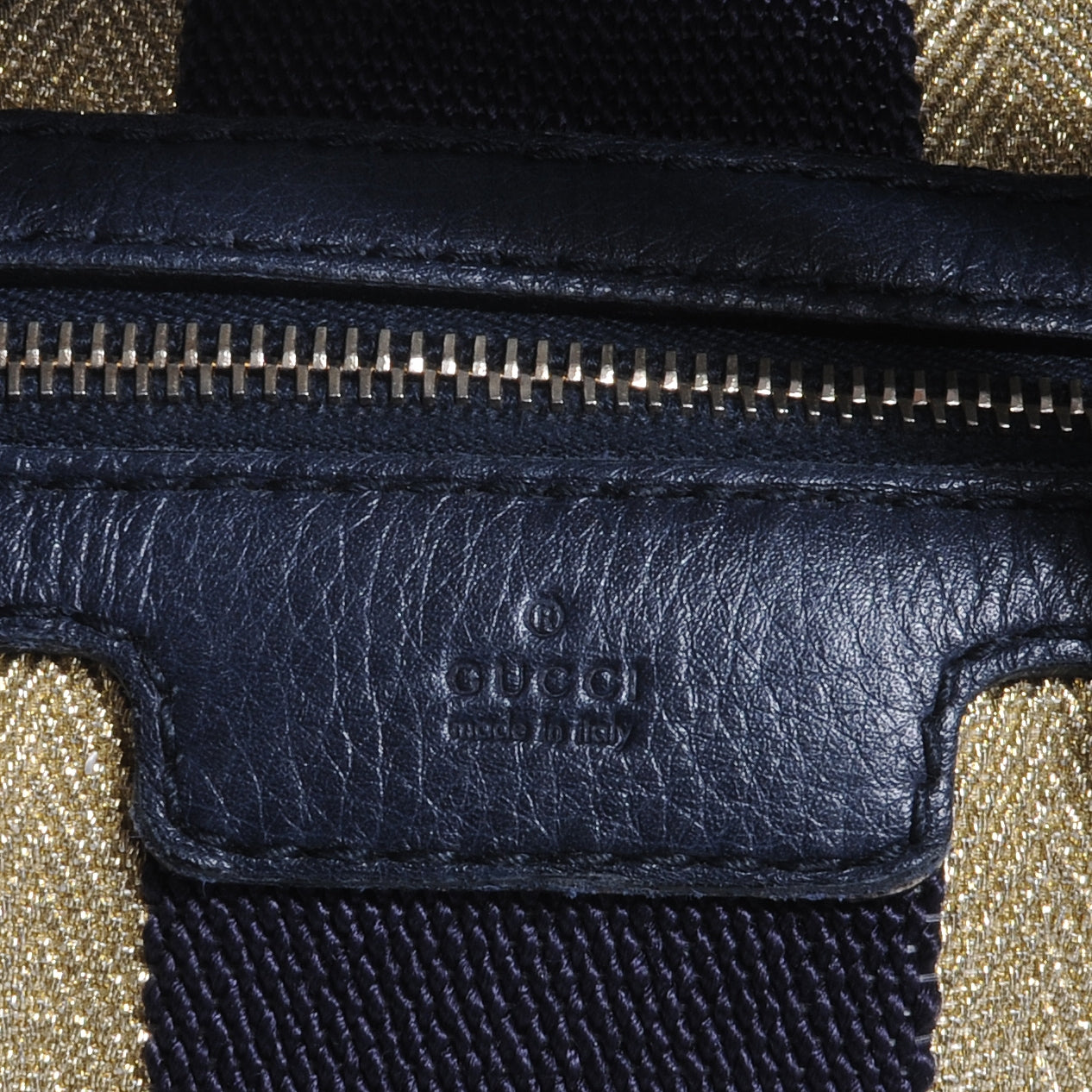 Gucci Calfskin Vintage Web Medium Boston Navy 5 of 8