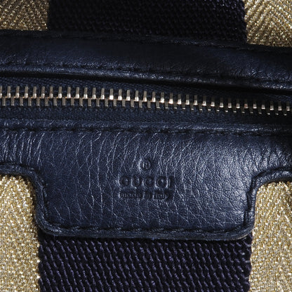 Gucci Calfskin Vintage Web Medium Boston Navy 5 of 8