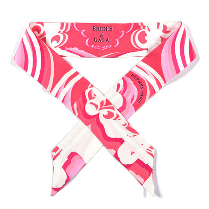 Hermes Silk Brides de Gala Shadow Twilly Rose Blanc Fuchsia 1 of 6