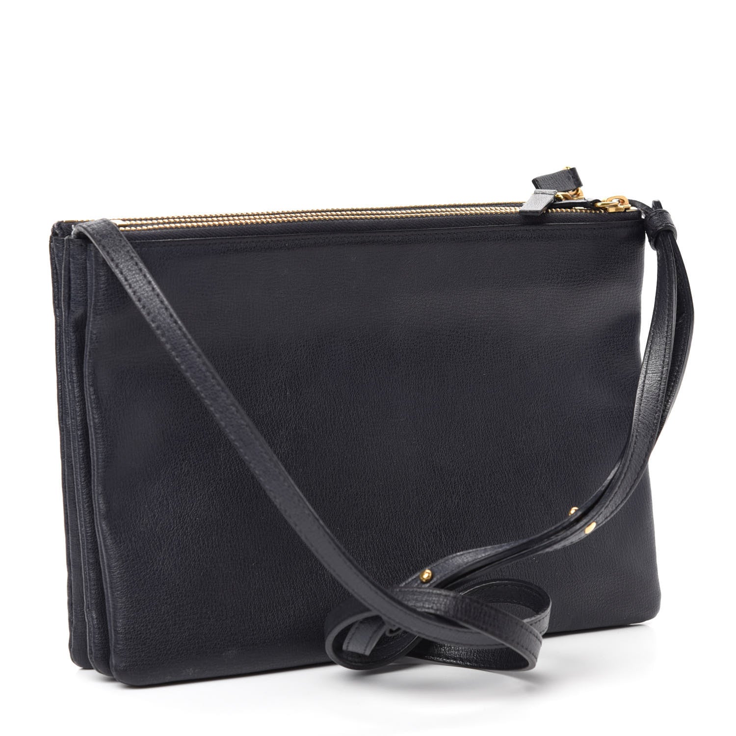 Celine Goatskin Large Trio Crossbody Bag Dark Blue 3 of 10