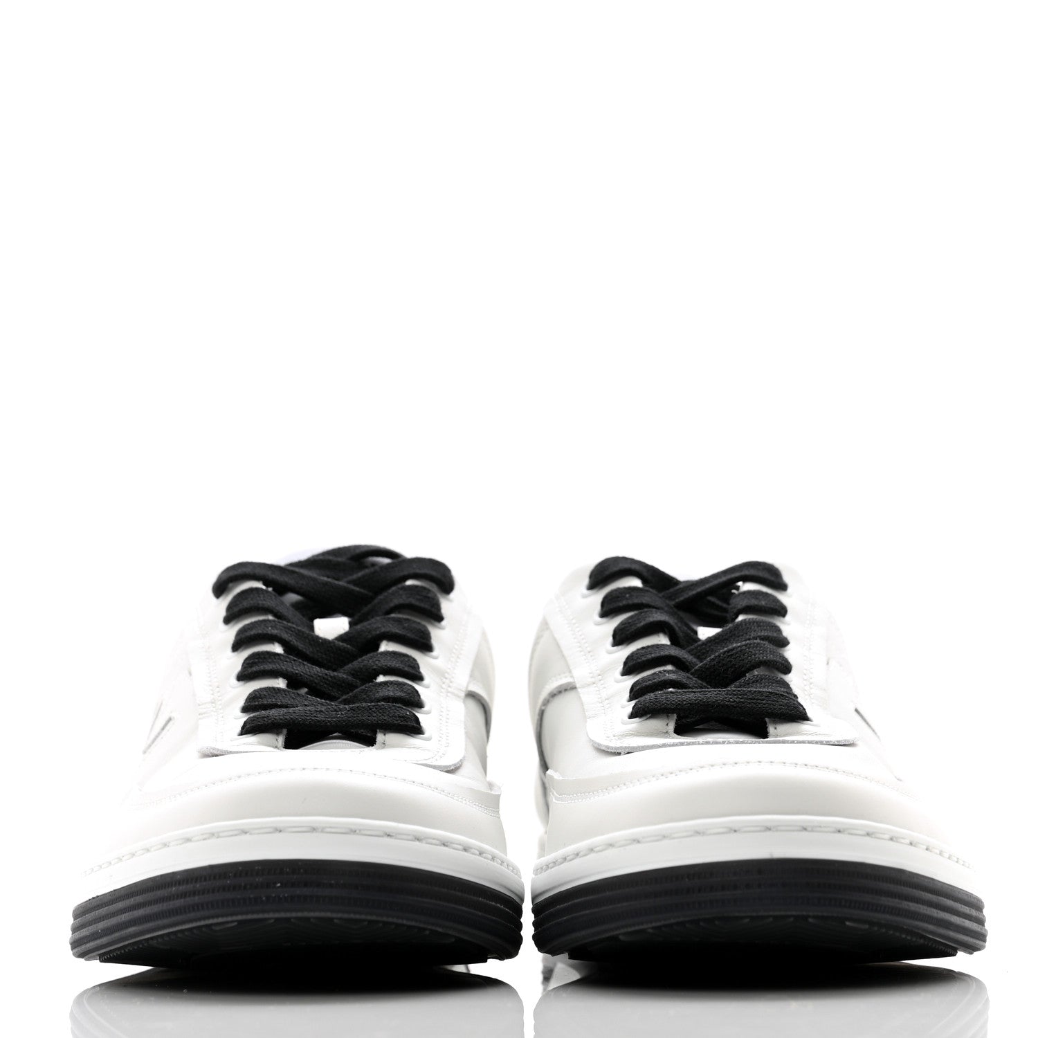 Chanel Calfskin CC Womens Sneakers 37 White Black 2 of 11