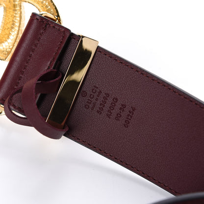 Gucci Calfskin Lizard Double G 50mm Belt 90 36 Vintage Bordeaux 3 of 5