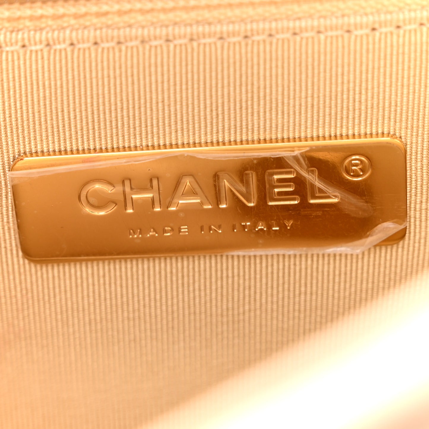 Goatskin Quilted Medium Chanel 19 Flap Beige