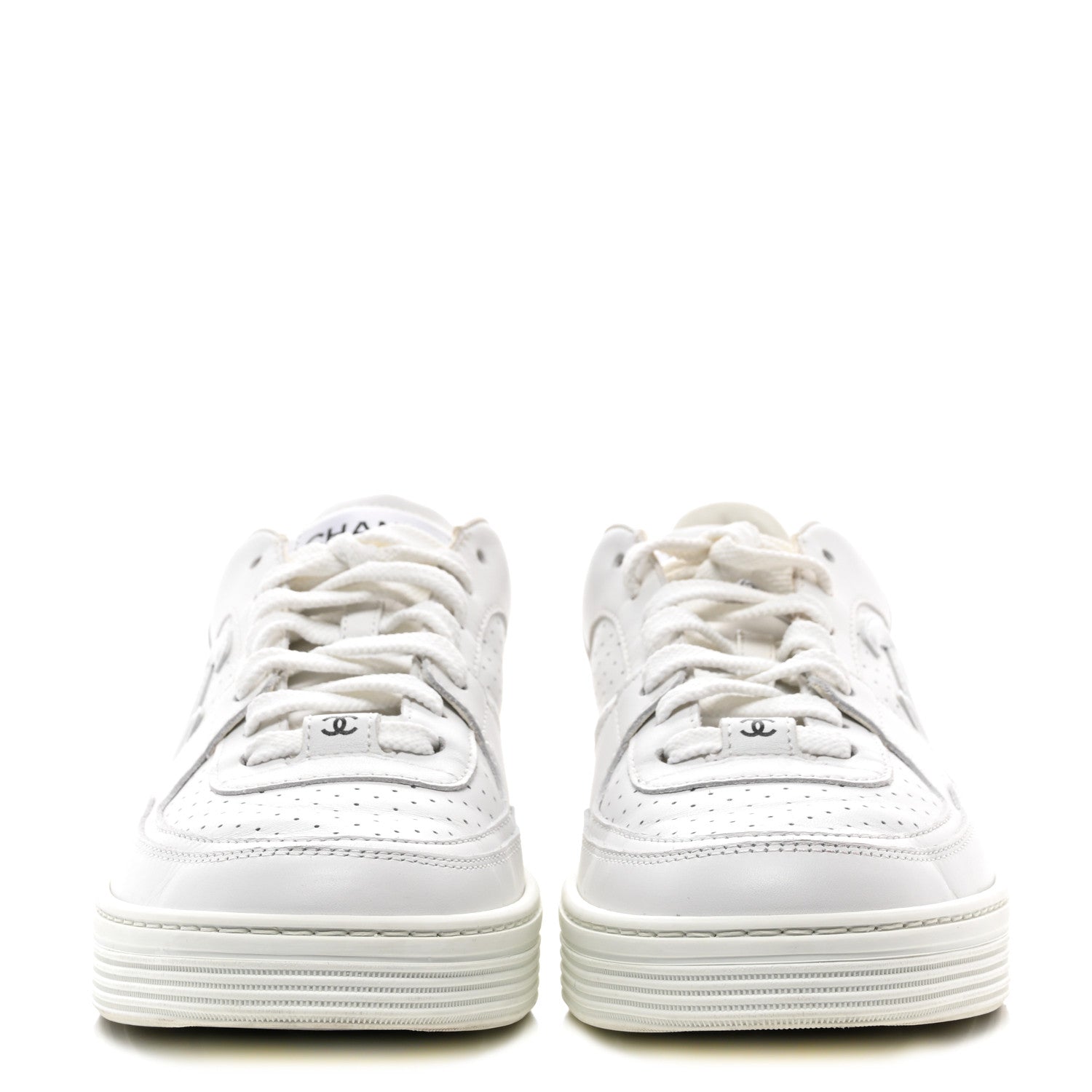 Chanel Calfskin CC Womens Sneakers 39 White 2 of 8