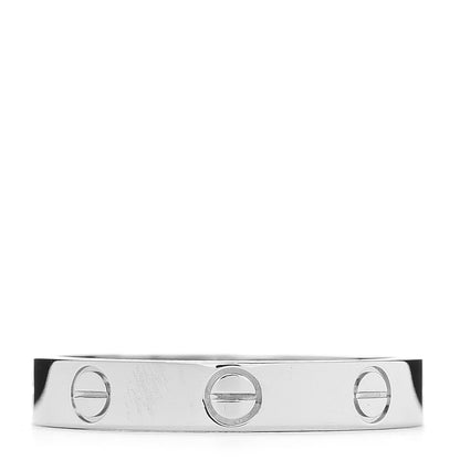 Cartier 18K White Gold 3.5mm LOVE Wedding Band Ring 57 8 3 of 5