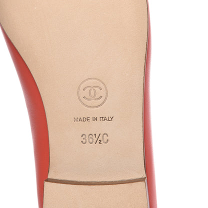 Chanel Lambskin Cap Toe Ballerina Flats 36.5 Coral 8 of 9