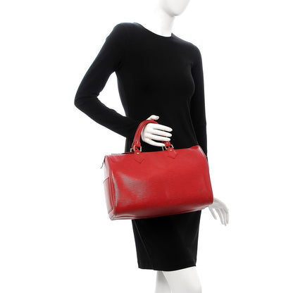 Louis Vuitton Epi Speedy 30 Castillan Red 2 of 19