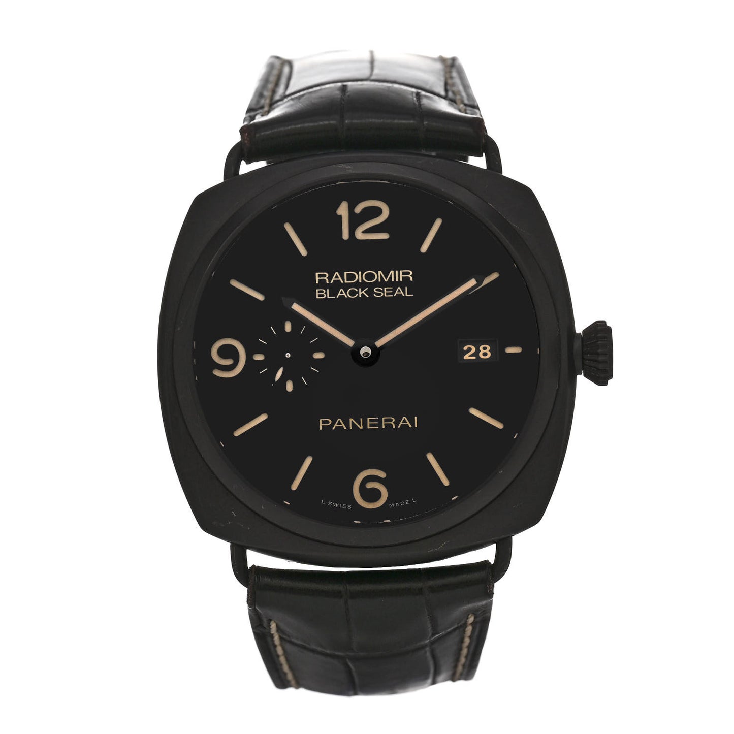Ceramic Alligator 45mm Radiomir Black Seal 3 Days Automatic Watch Black PAM00505