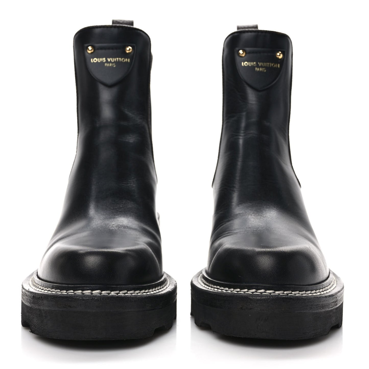 Calfskin Monogram Beaubourg Ankle Boots 37.5 Black