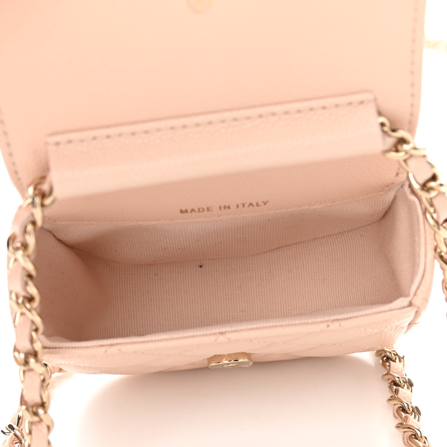 Chanel Caviar Quilted Mini Clutch With Chain Light Beige 5 of 12