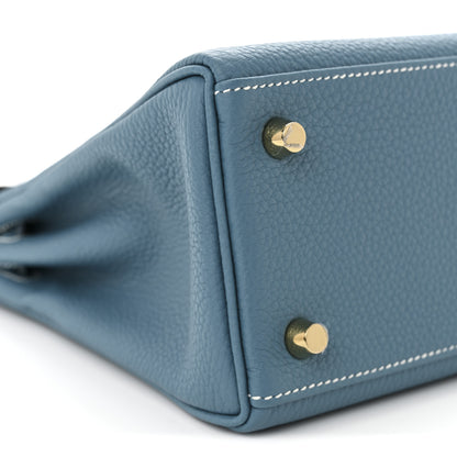 Hermes Togo Kelly Retourne 25 New Blue Jean 9 of 11