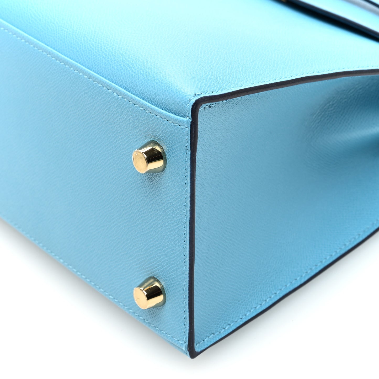 Madame Calfskin Kelly Sellier 25 Bleu du Nord