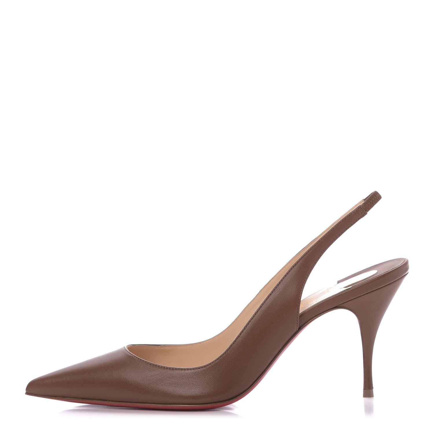 Christian Louboutin Nappa Clare Sling 80 Pumps 38 Cuoio 1 of 9
