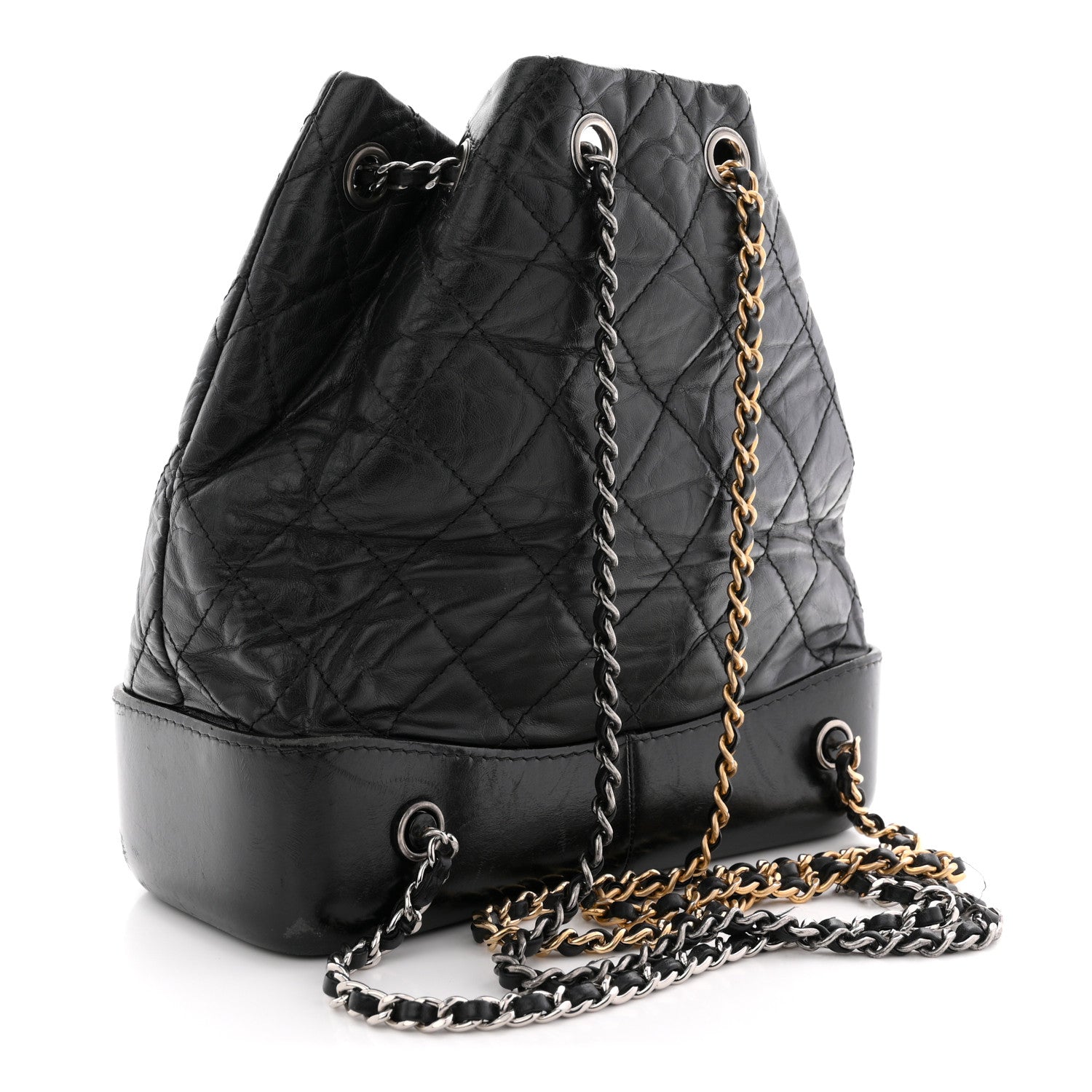 Chanel Aged Calfskin Quilted Small Gabrielle Backpack Black 3 of 13