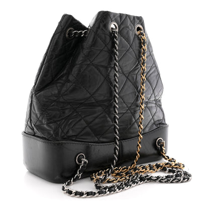 Chanel Aged Calfskin Quilted Small Gabrielle Backpack Black 3 of 13
