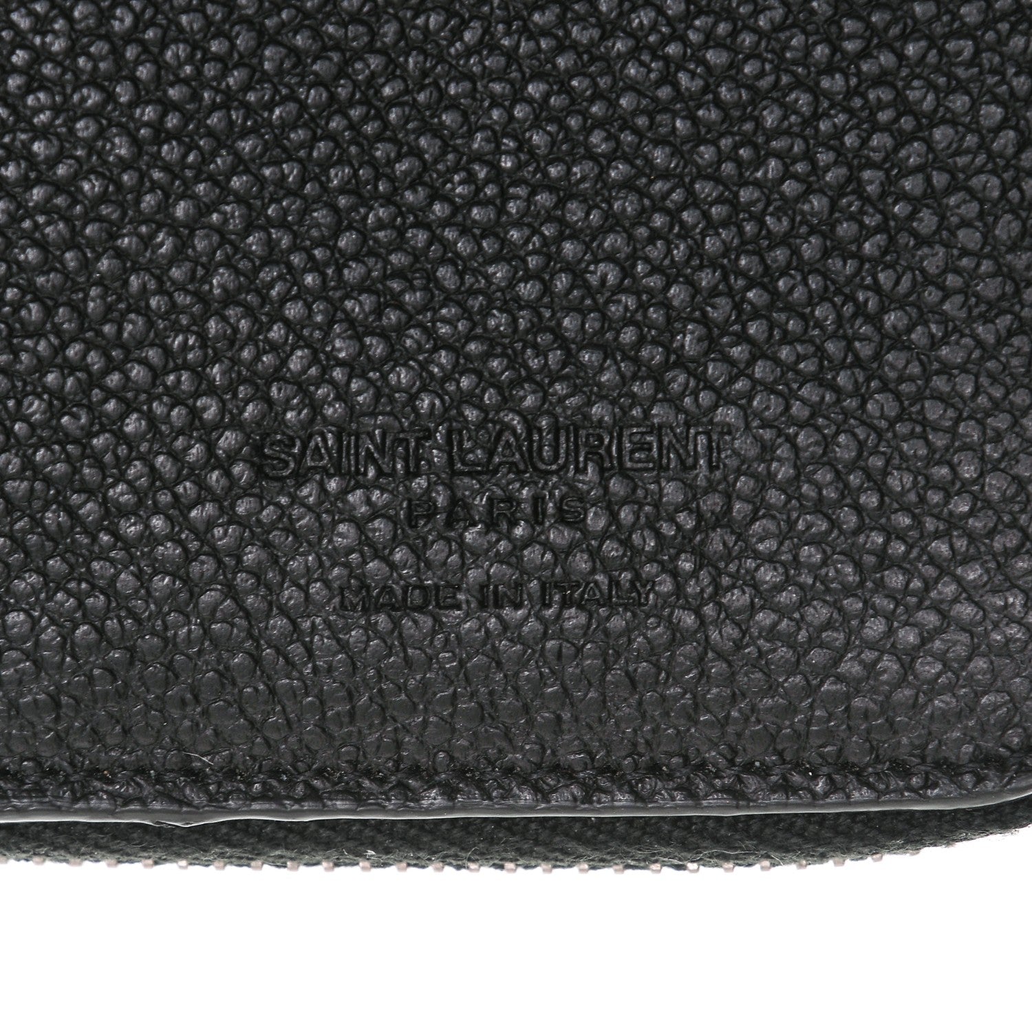 Saint Laurent Grained Calfskin Rive Gauche Compact Zip Around Wallet Black 6 of 6