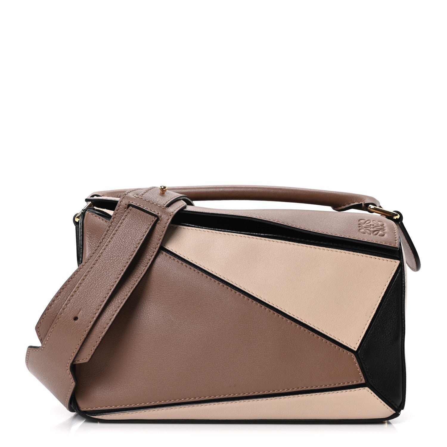 Loewe Calfskin Small Puzzle Bag Sand Hazelnut Ash 1 of 9