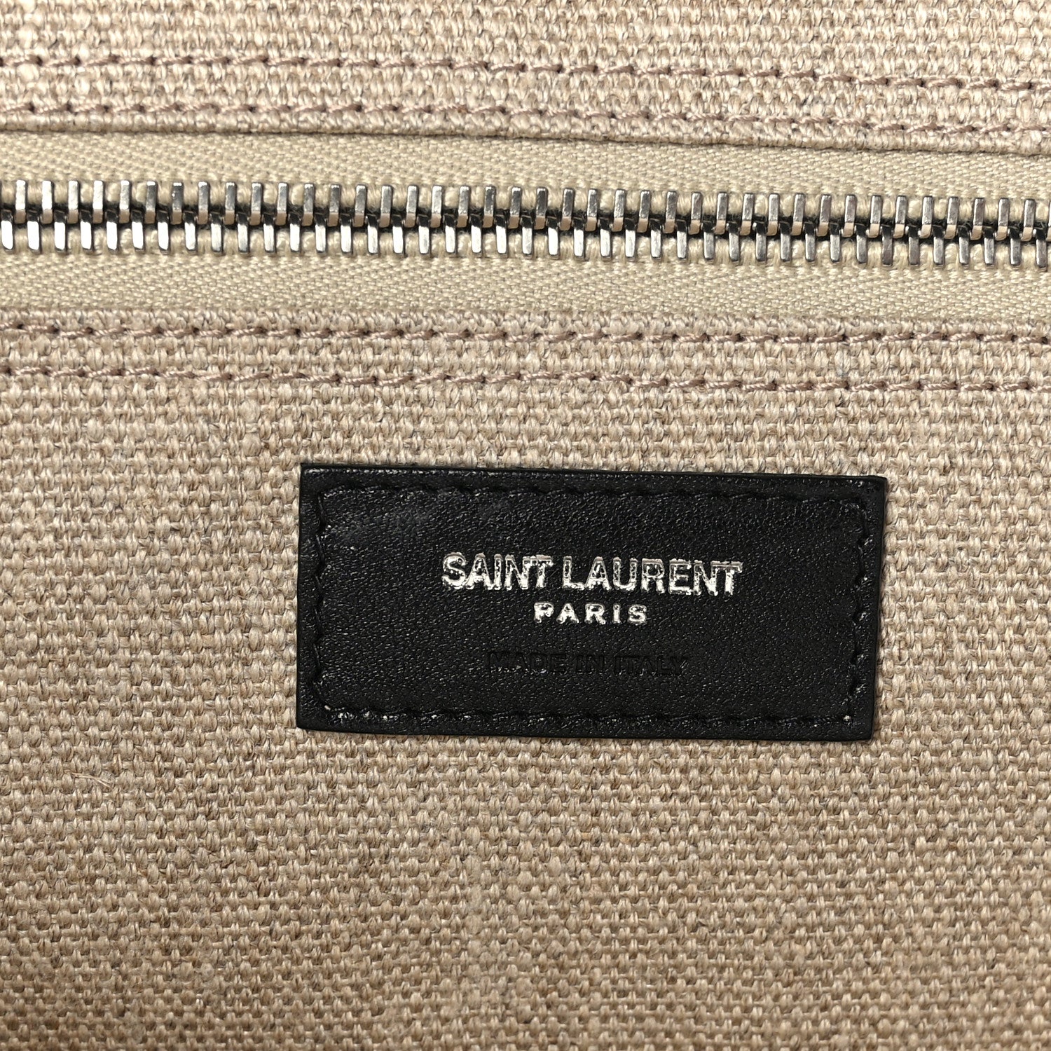 Saint Laurent Linen Calfskin Rive Gauche Tote Optic White 6 of 8