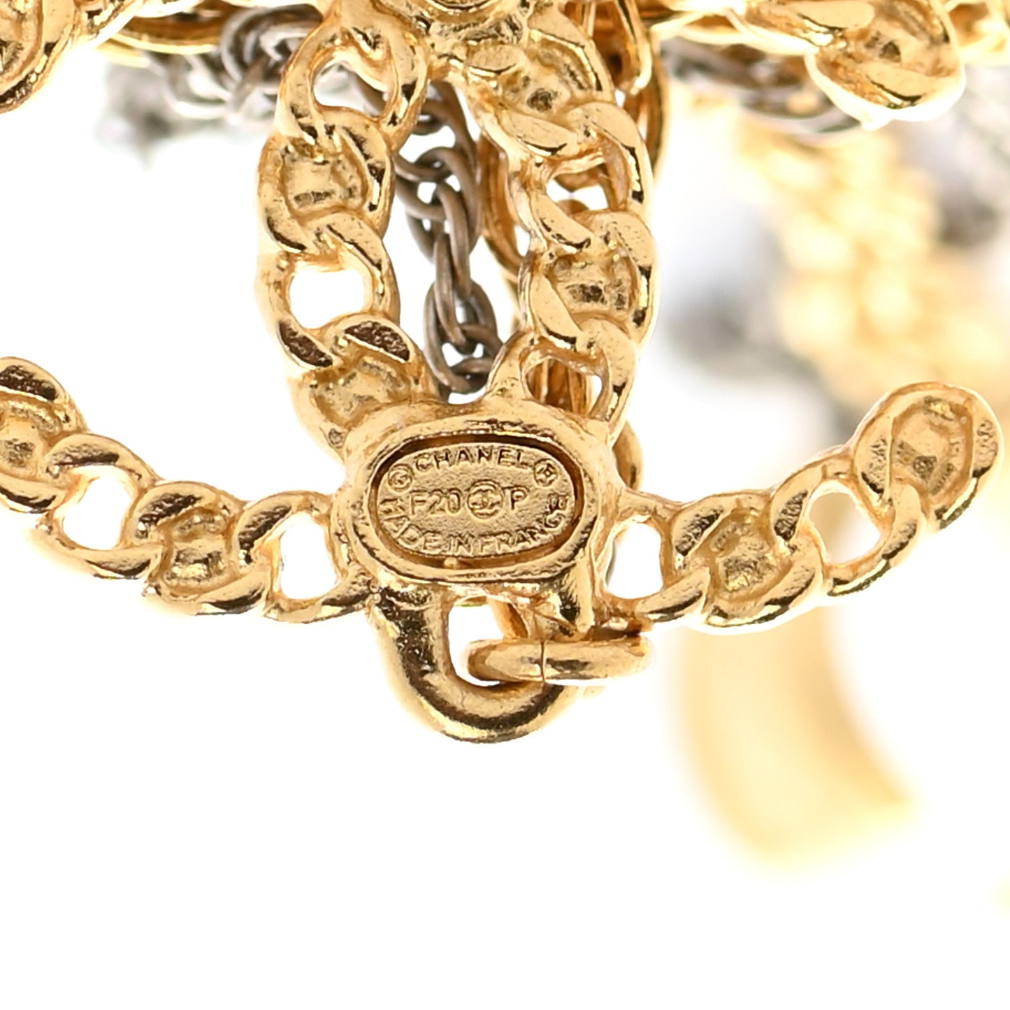 Crystal CC Chain Cuff Single Earring Gold Silver
