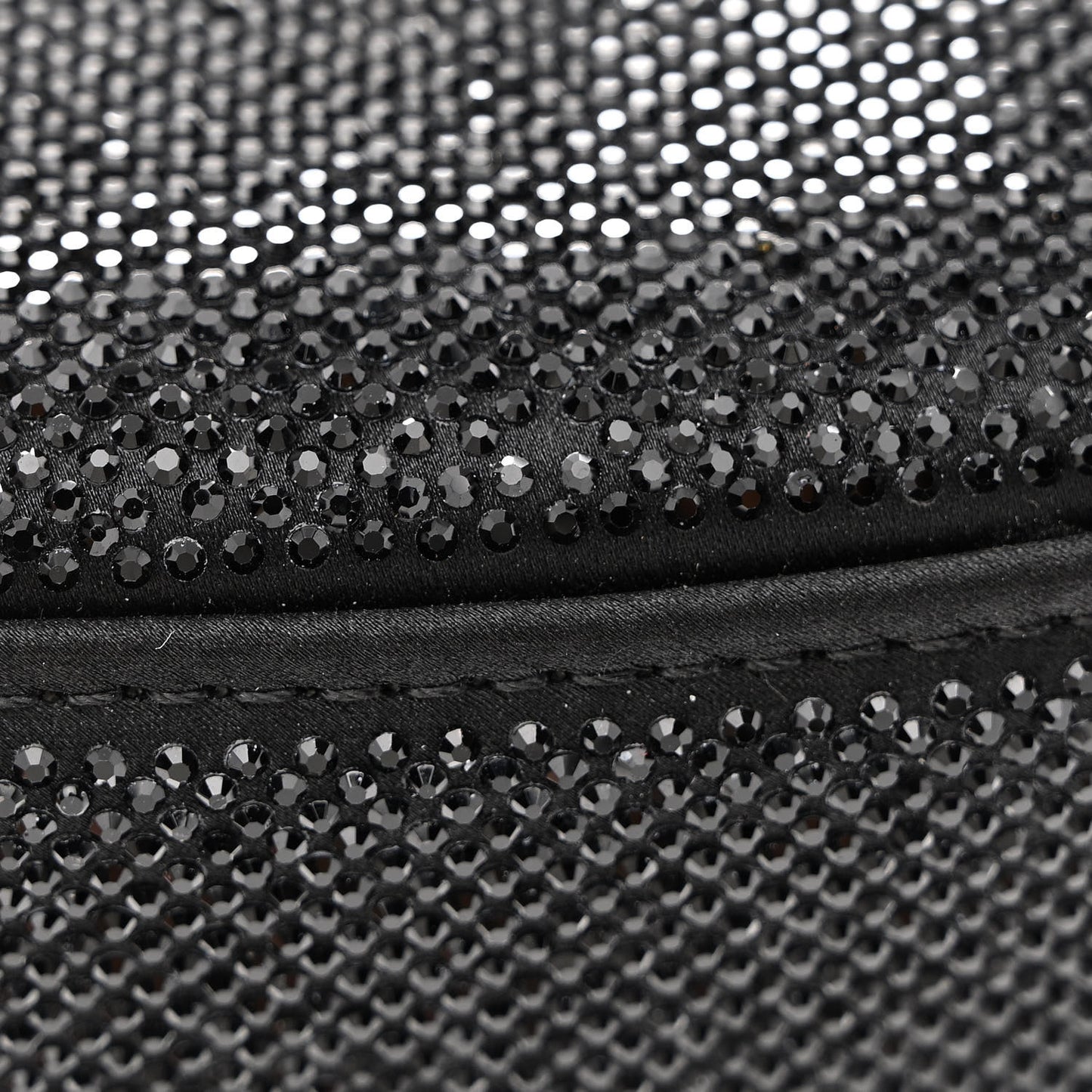 Calfskin Satin Crystal Embellished Small Legacy Glitter Hobo Black