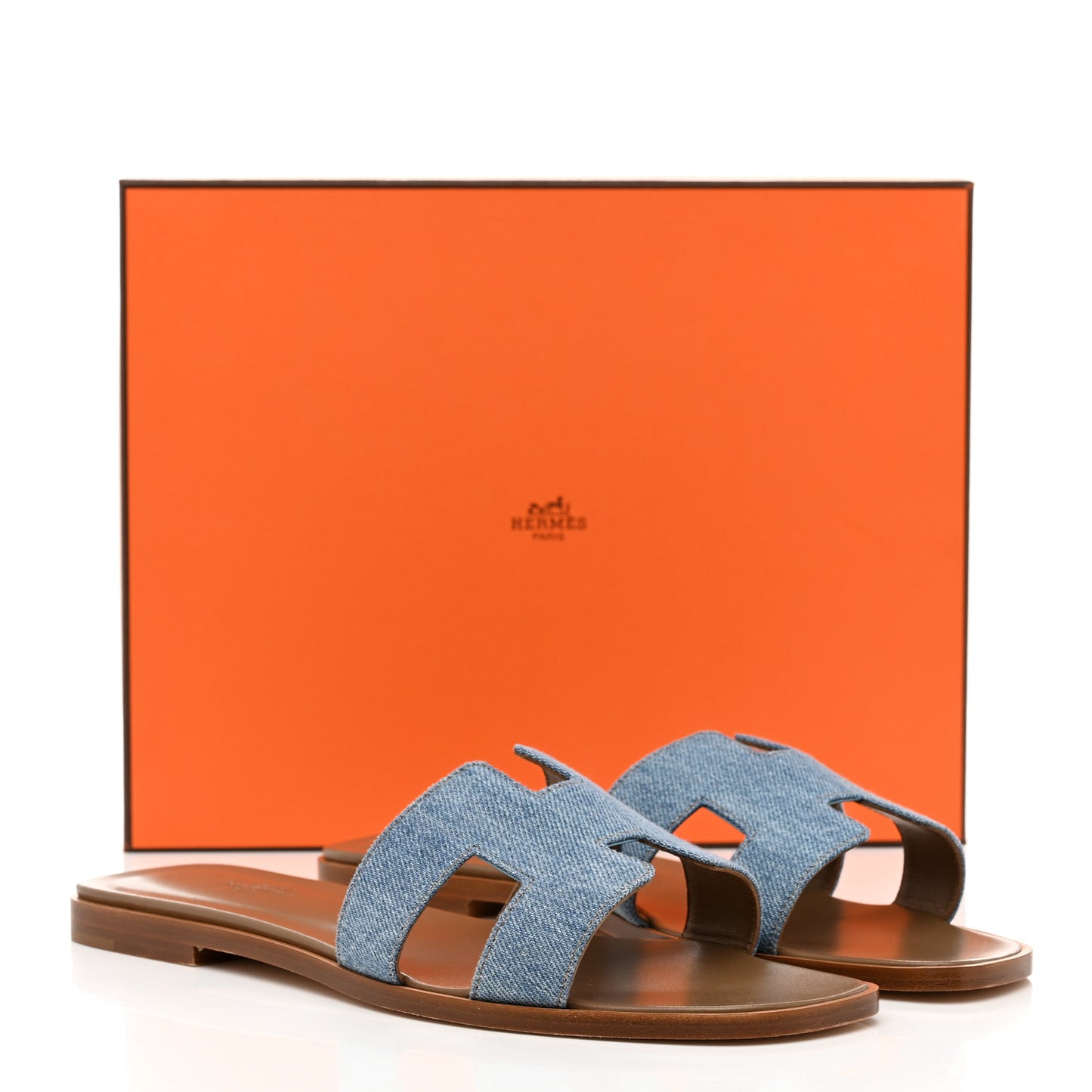 Denim Canvas Oran Sandals 39.5 Bleu Clair