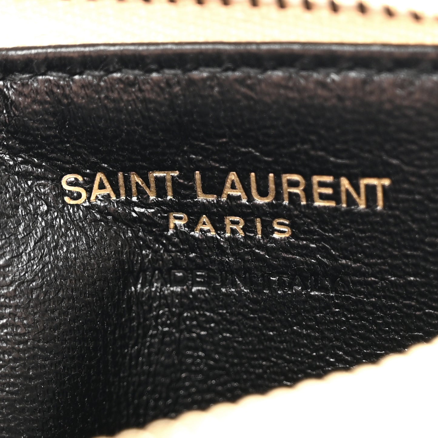 Calfskin Lizard Embossed Monogram Fragments Zippered Card Case Crema Soft