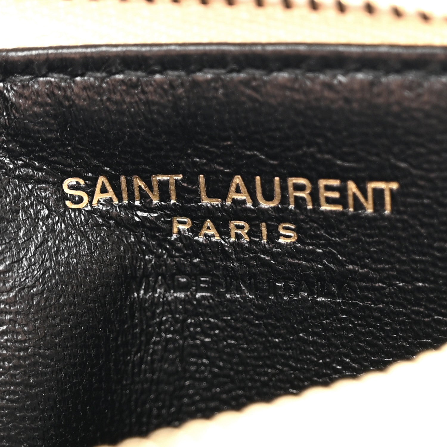 Saint Laurent Calfskin Lizard Embossed Monogram Fragments Zippered Card Case Crema Soft 6 of 7