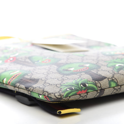 Gucci Soft GG Supreme Monogram Smiling Plants Childrens Drawstring Backpack Beige Ebony Multicolor Crop 5 of 8