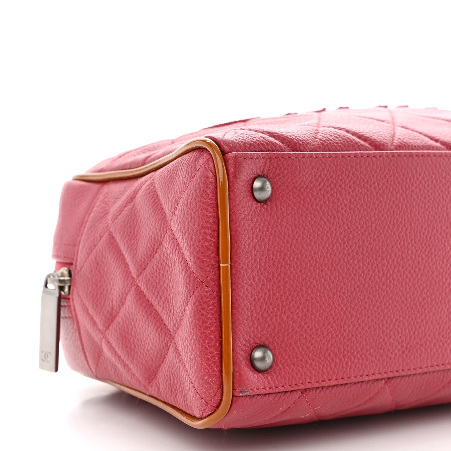 Caviar Patent Quilted Large Bowler Bag Red